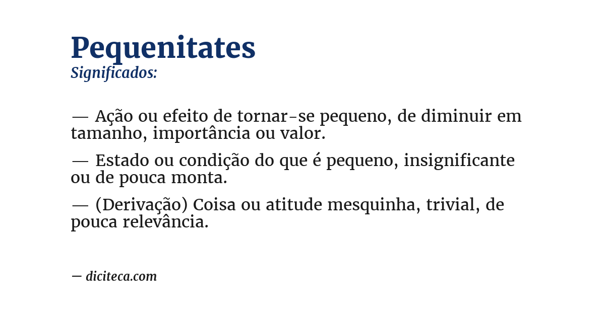 Significado de pequenitates