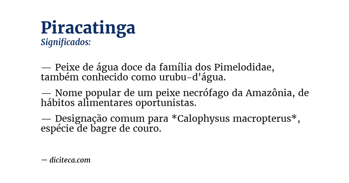 Significado de piracatinga