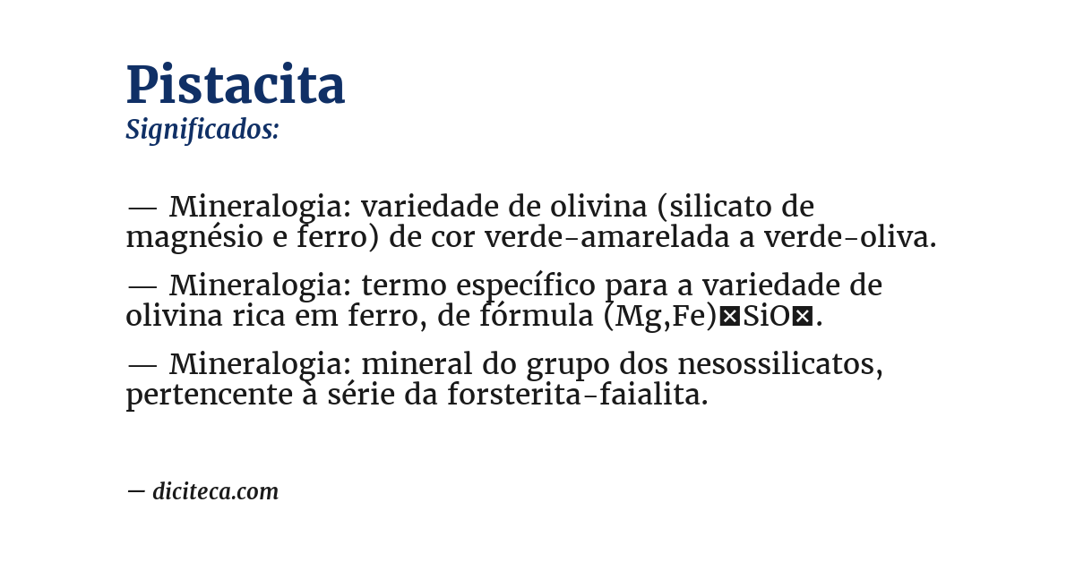 Significado de pistacita