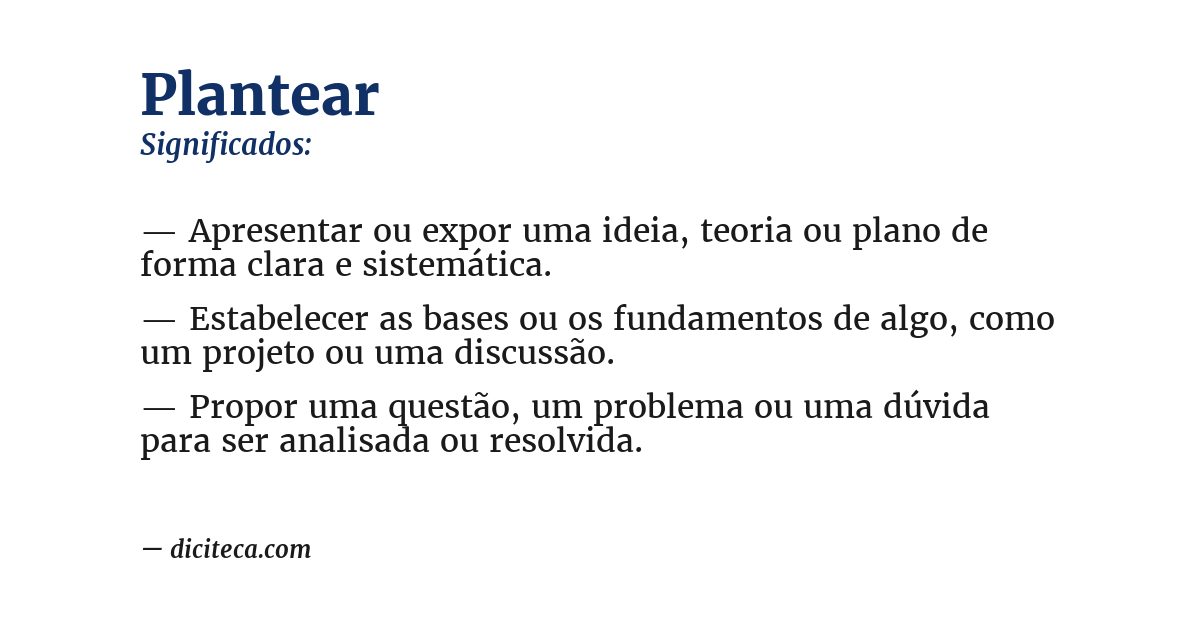 Significado de plantear