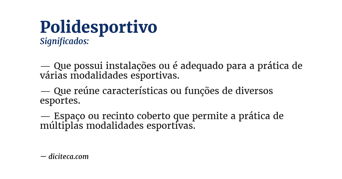 Significado de polidesportivo