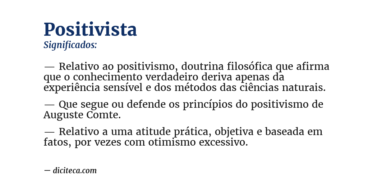 Significado de positivista