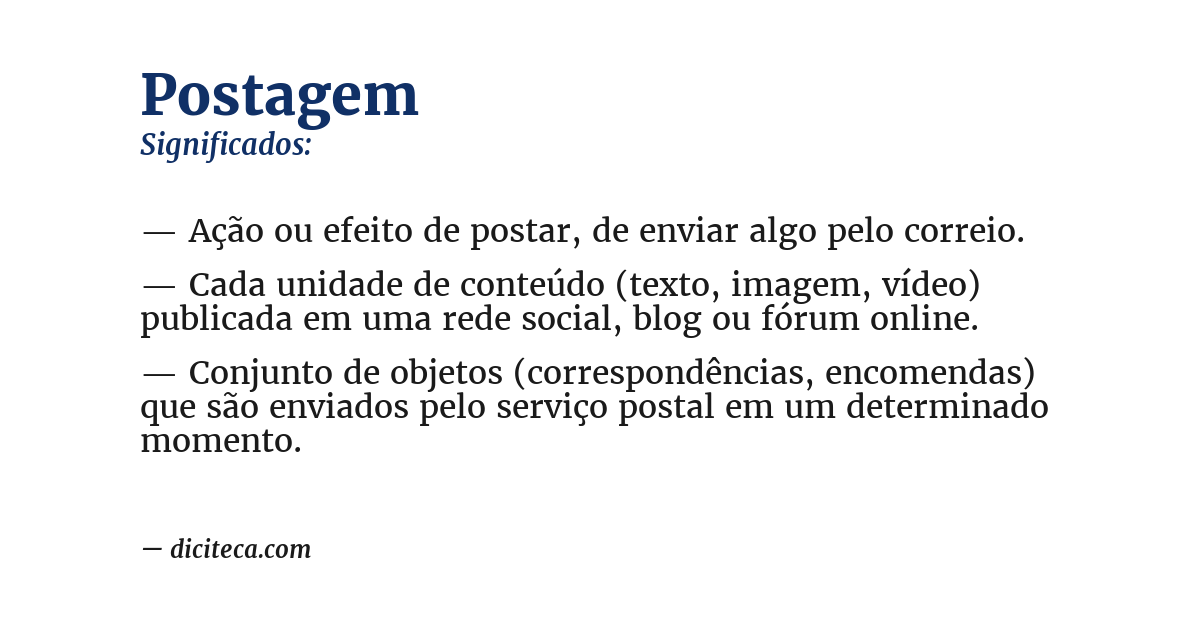 Significado de postagem