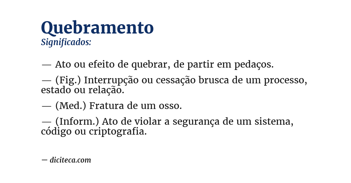 Significado de quebramento