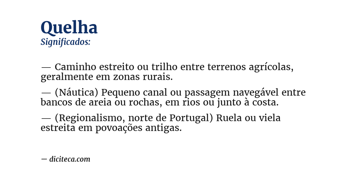 Significado de quelha