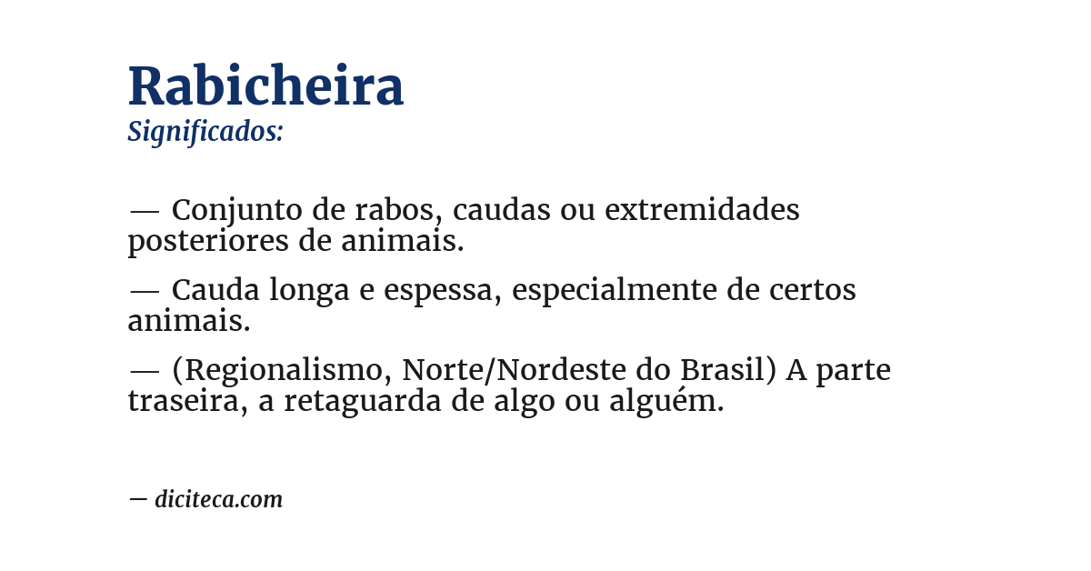 Significado de rabicheira