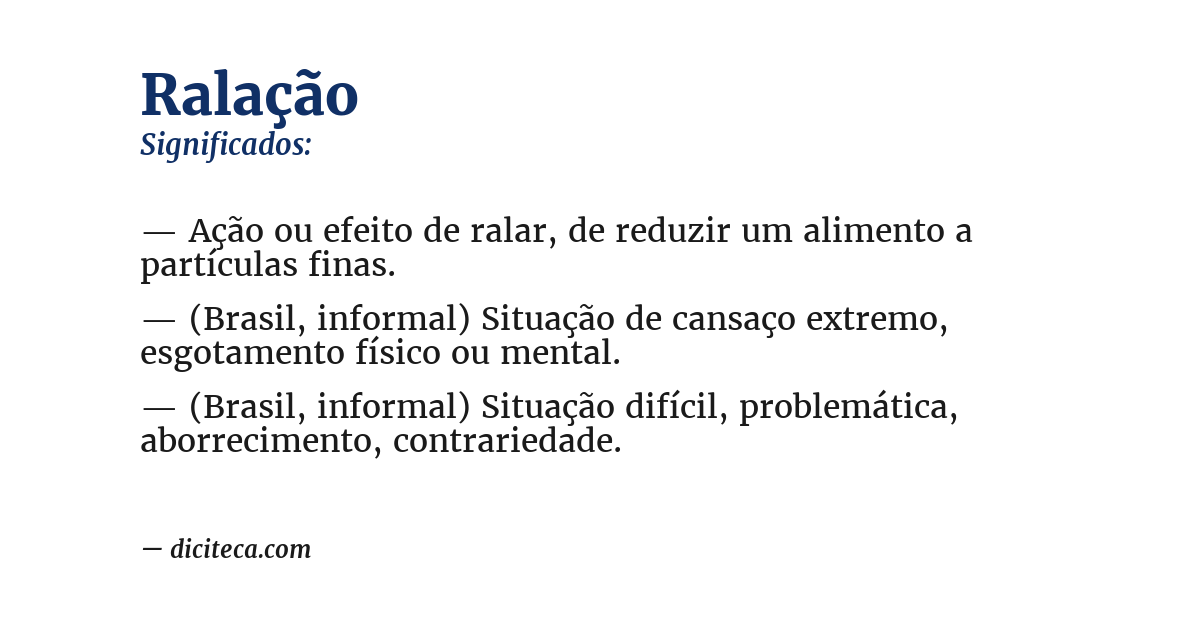 Significado de ralação