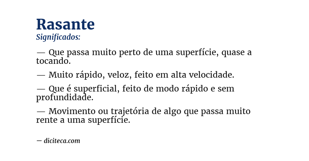 Significado de rasante