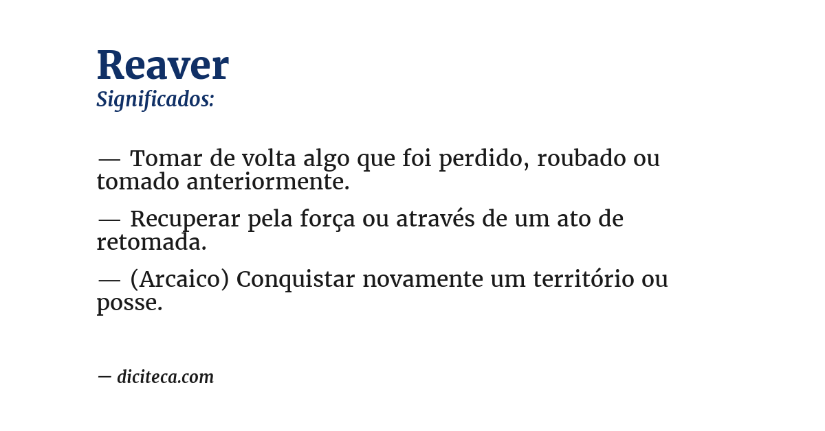Significado de reaver