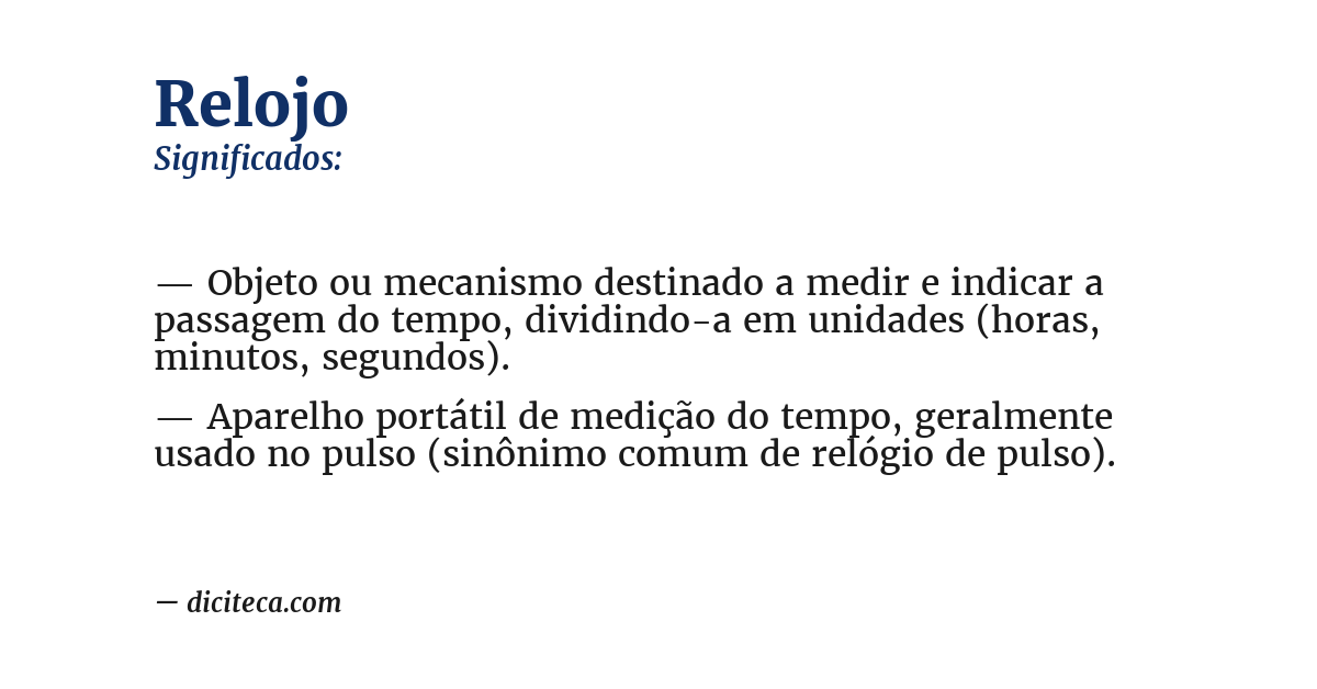 Significado de relojo