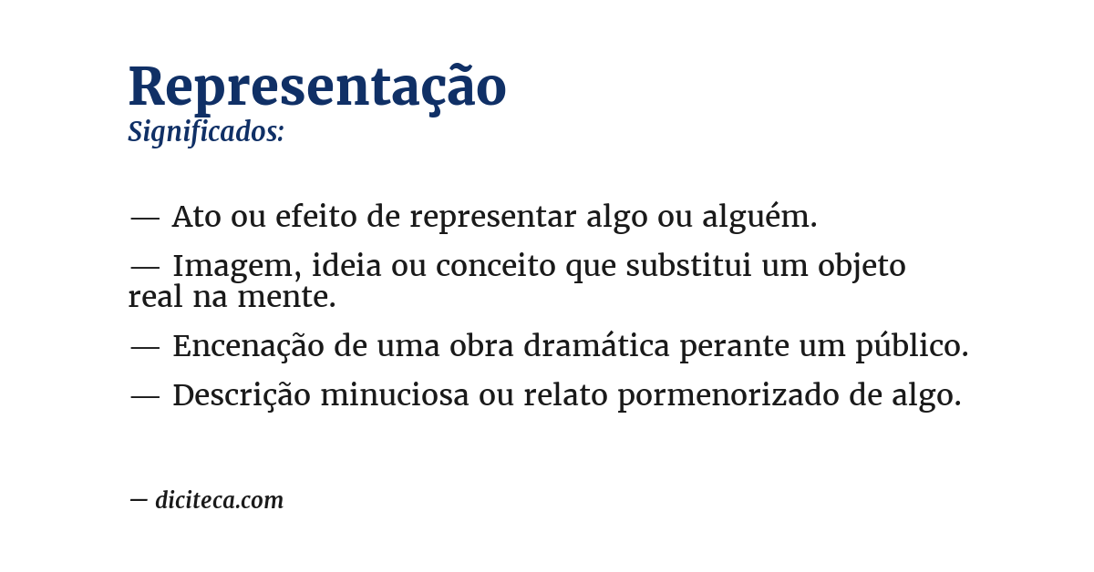 Significado de representação