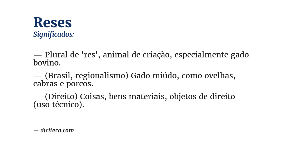 Significado de reses