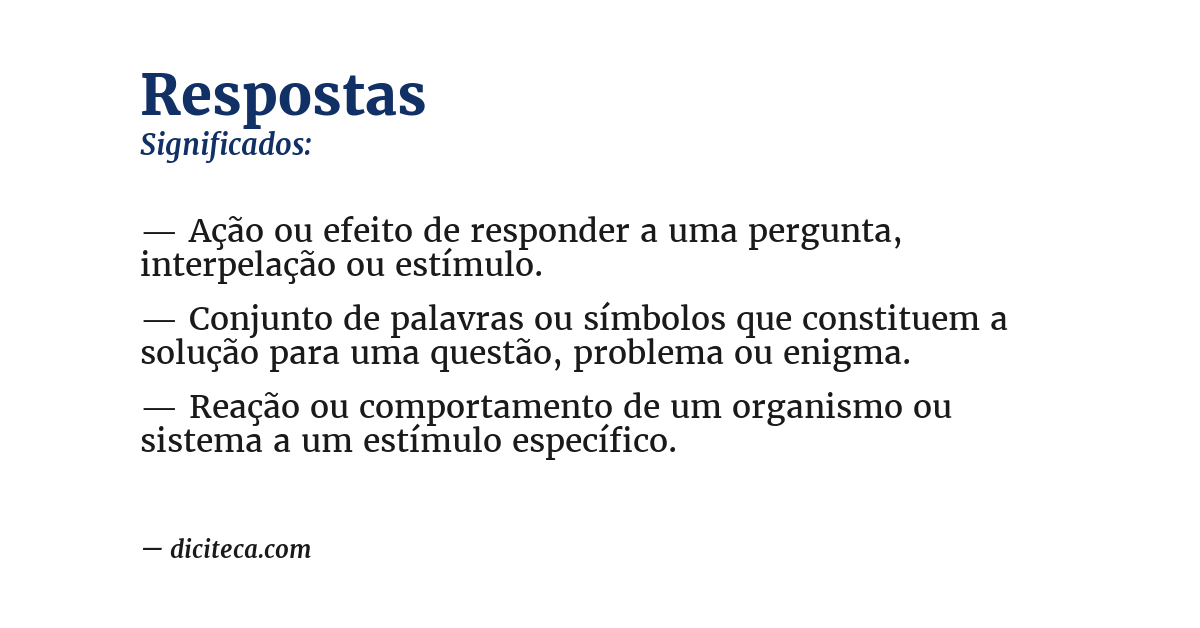 Significado de respostas