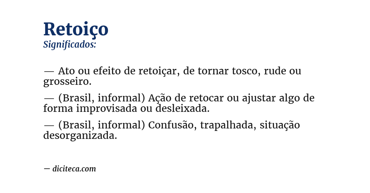 Significado de retoiço