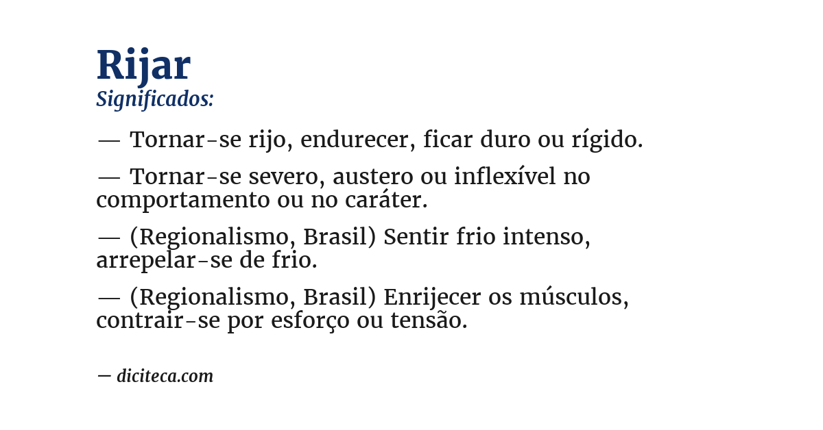 Significado de rijar