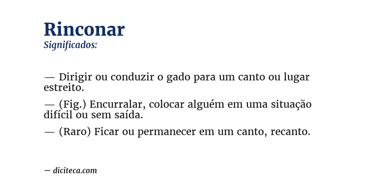 Significado de rinconar