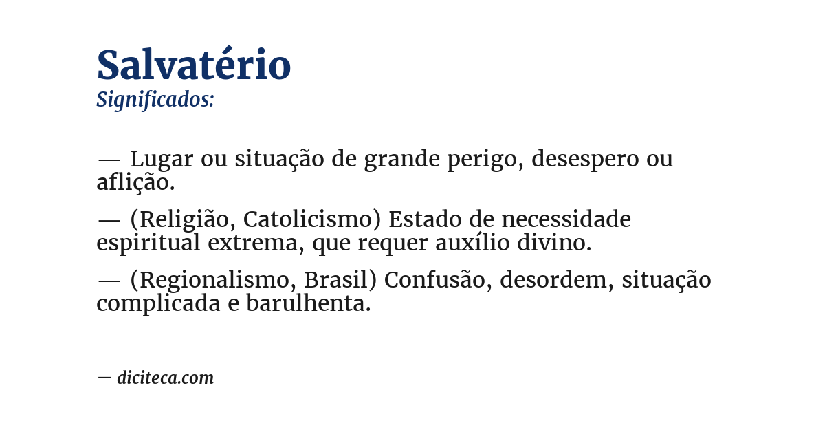 Significado de salvatério