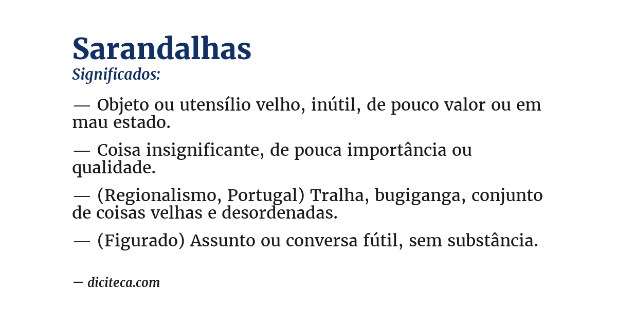Significado de sarandalhas