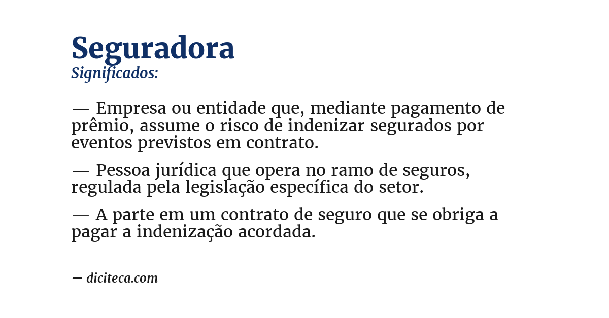 Significado de seguradora