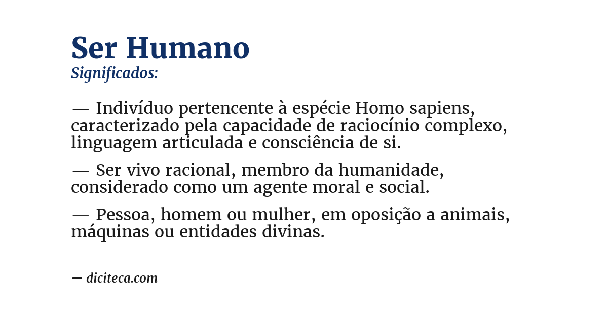 Significado de ser humano