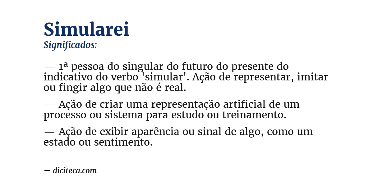 Significado de simularei