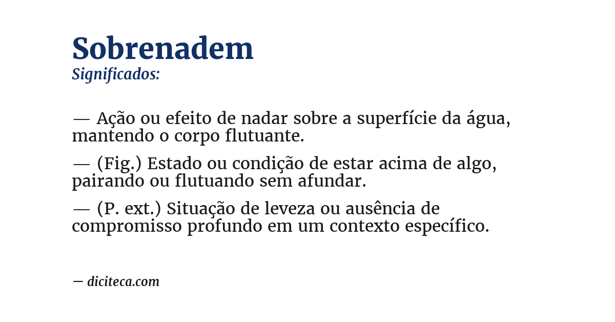 Significado de sobrenadem