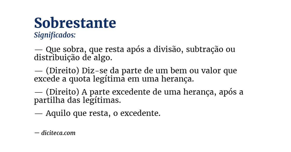 Significado de sobrestante