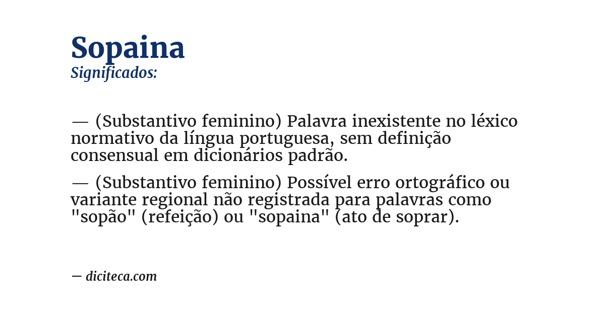 Significado de sopaina