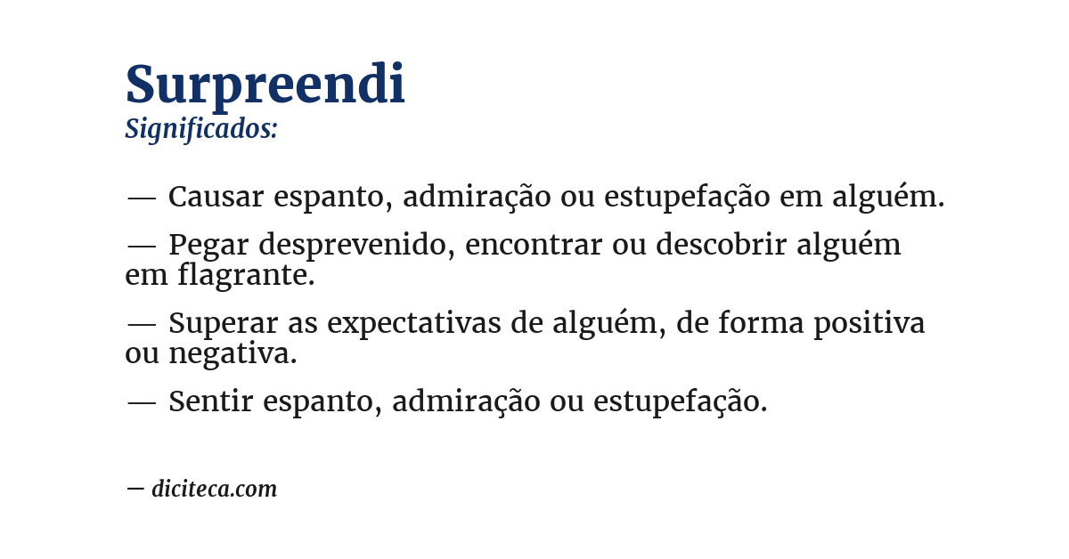 Significado de surpreendi