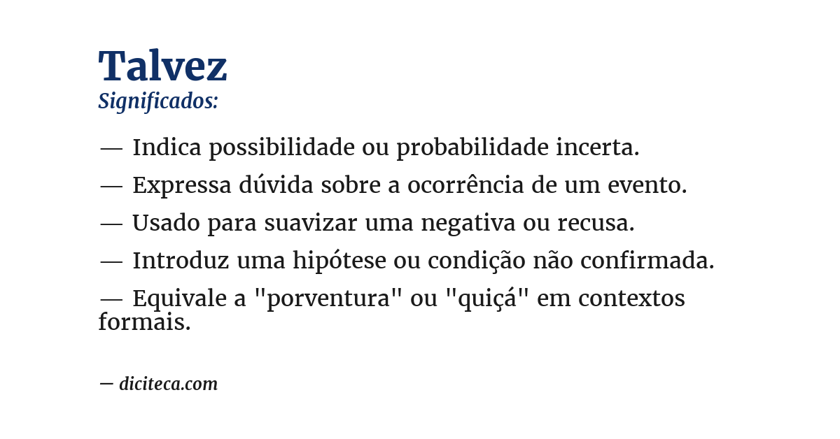 Significado de talvez