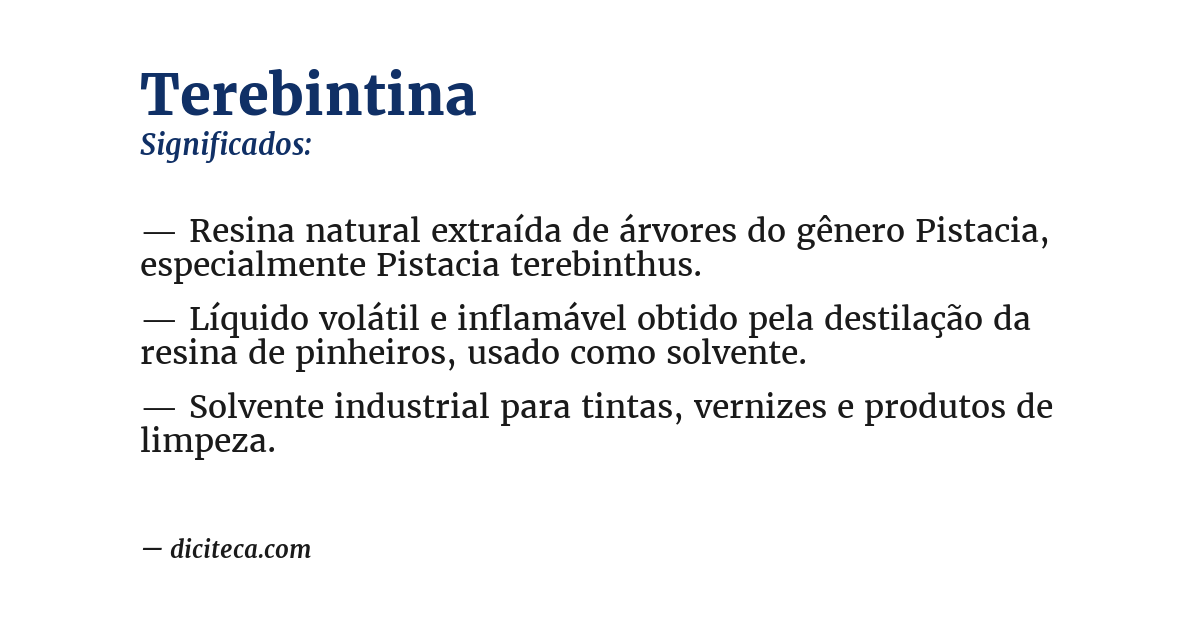Significado de terebintina
