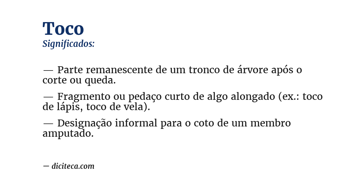 Significado de toco