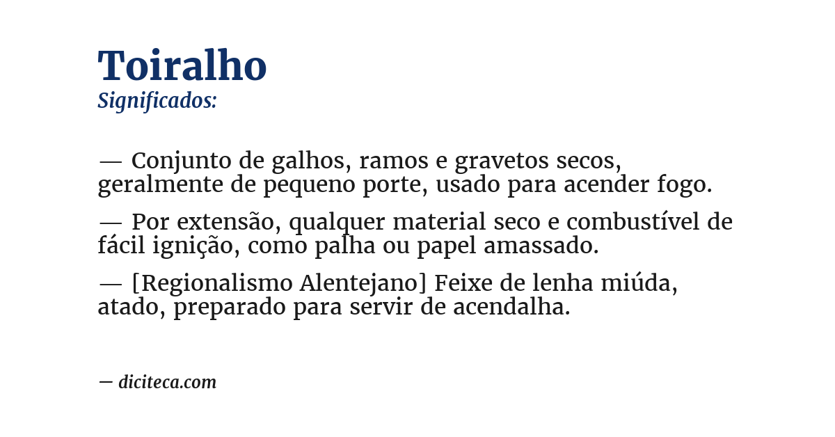 Significado de toiralho