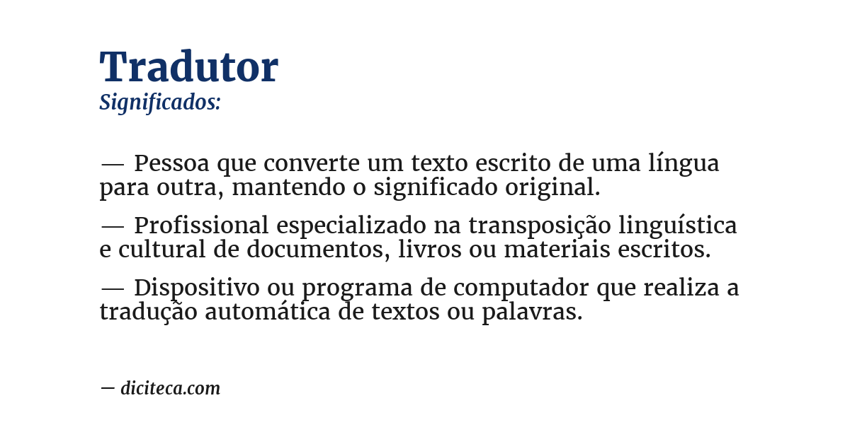 Significado de tradutor