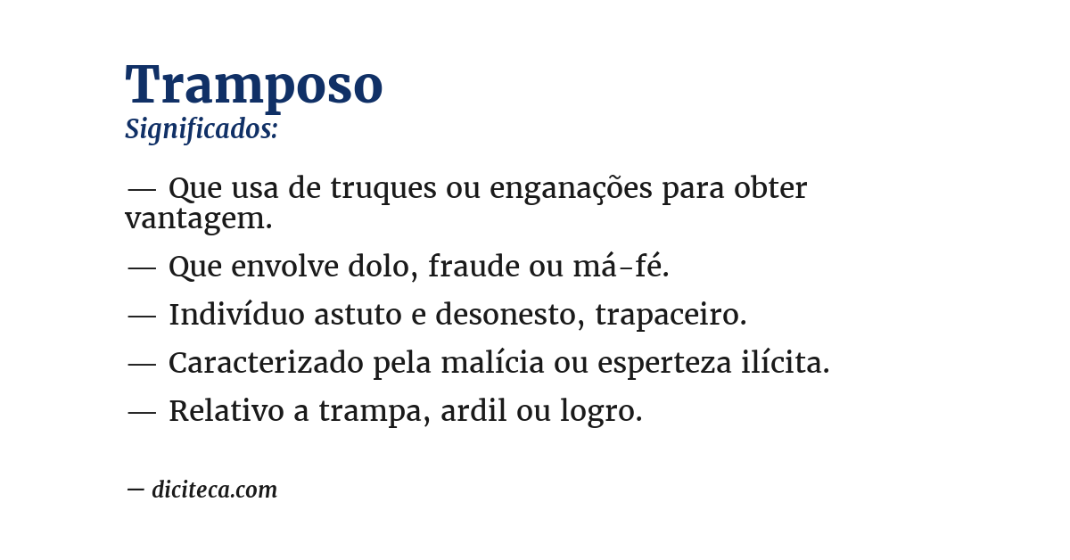 Significado de tramposo