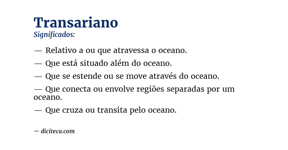 Significado de transariano