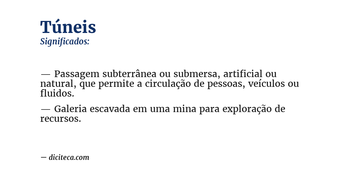 Significado de túneis