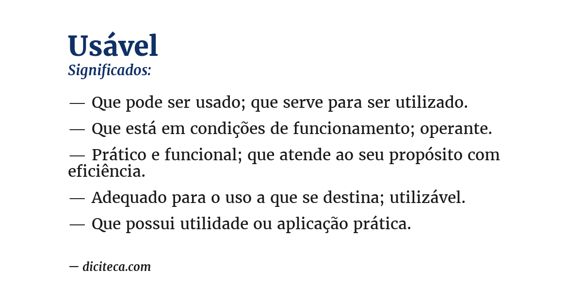 Significado de usável