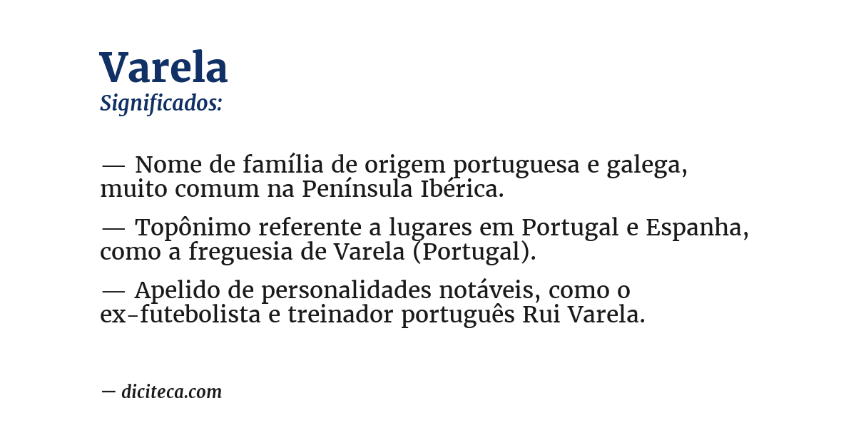 Significado de varela