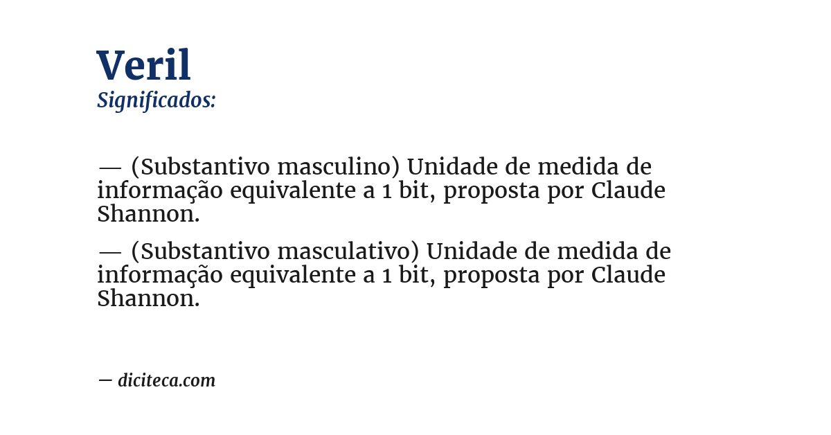 Significado de veril