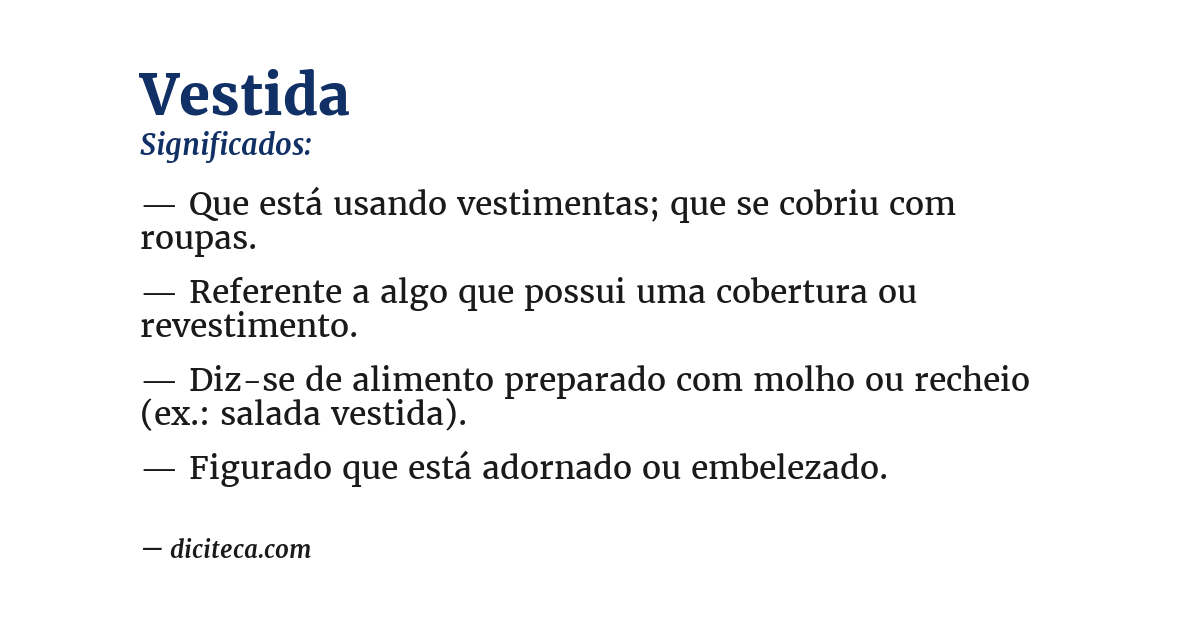 Significado de vestida