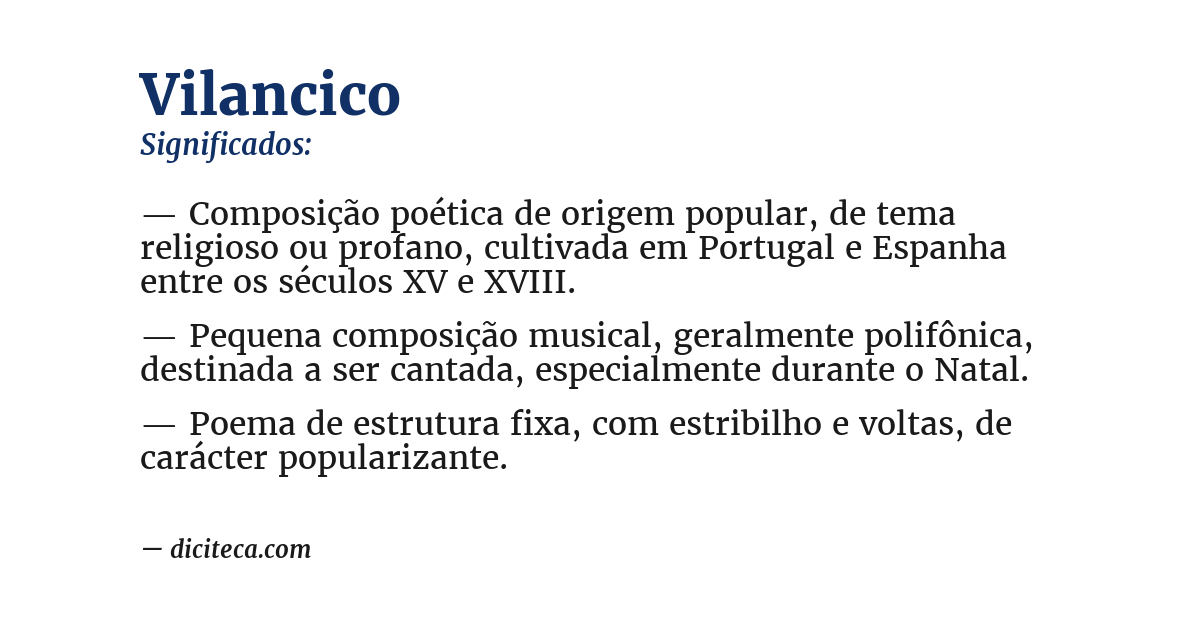 Significado de vilancico