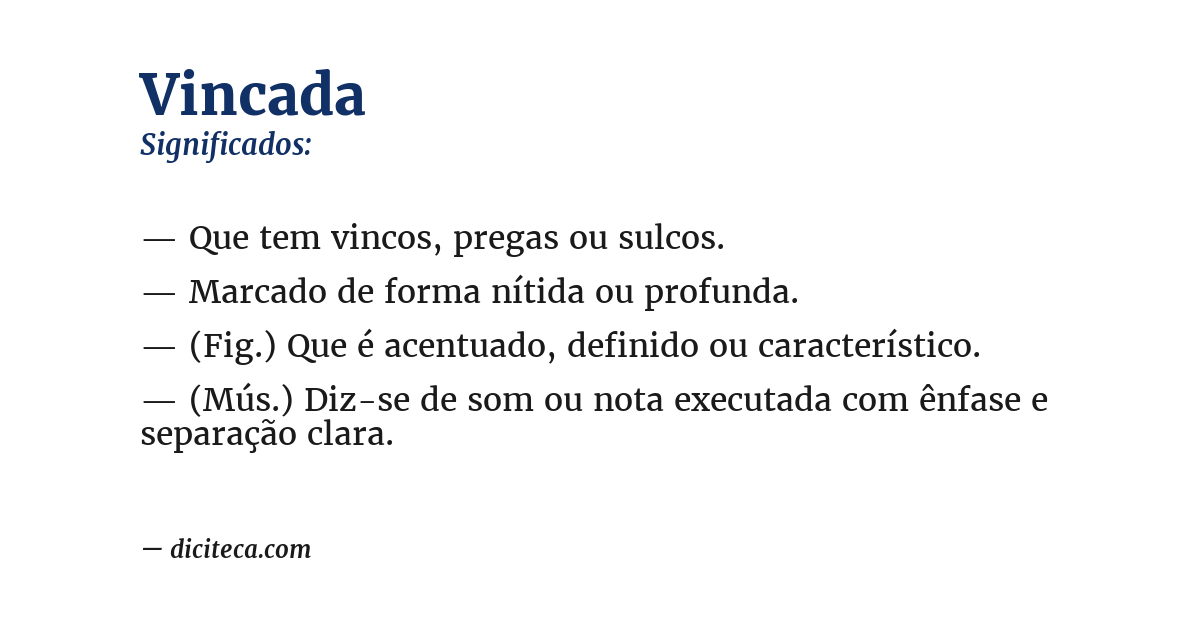 Significado de vincada