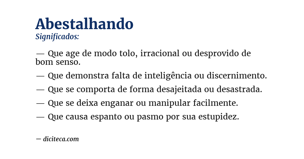 Significado de abestalhando