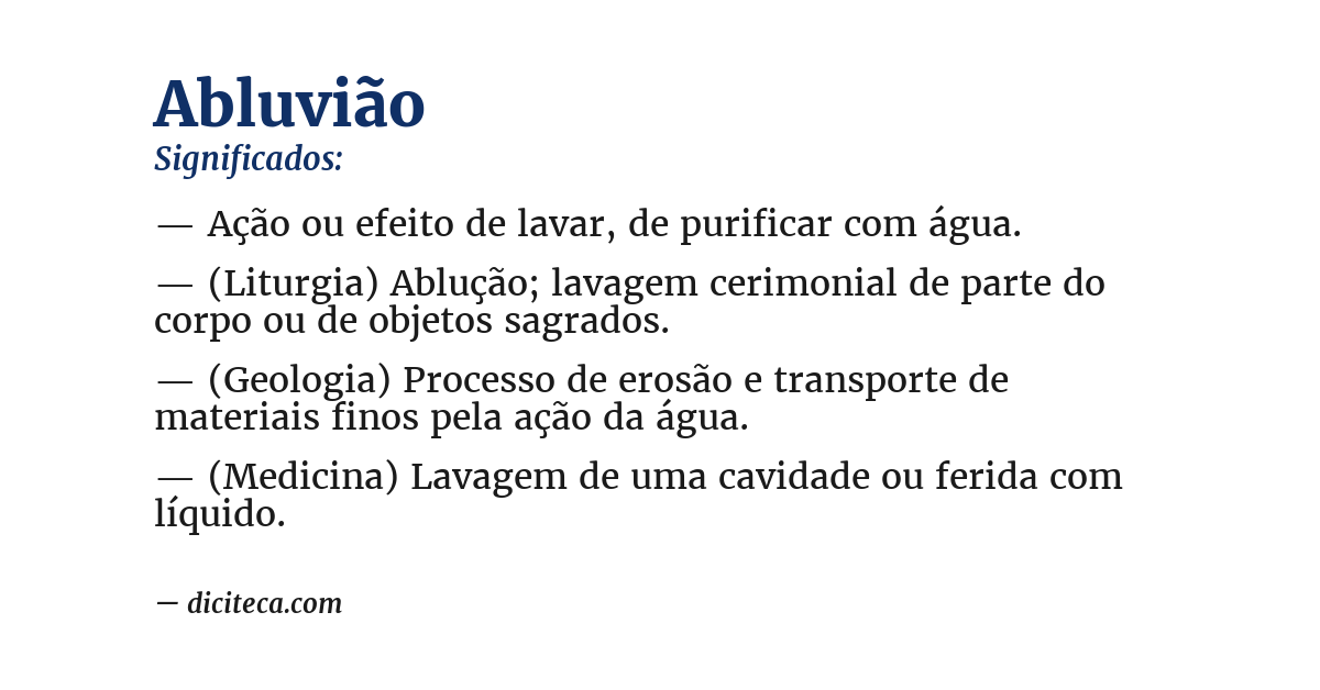 Significado de abluvião