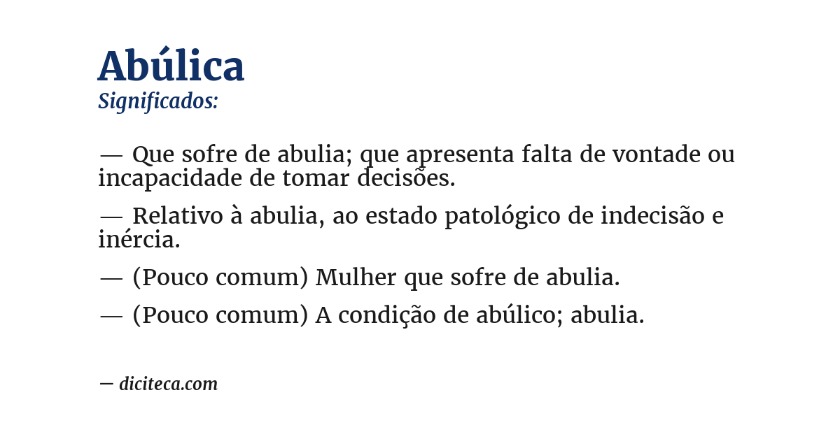 Significado de abúlica