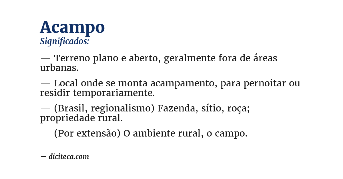 Significado de acampo
