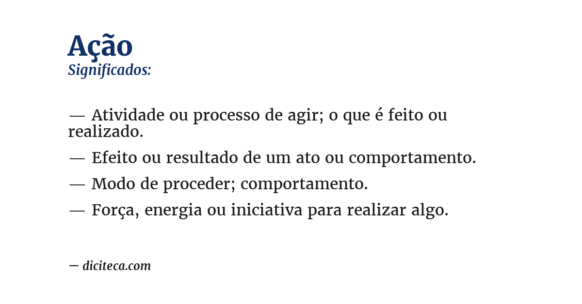 Significado de ação