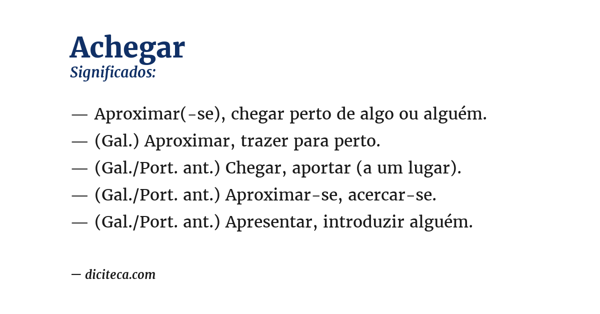 Significado de achegar