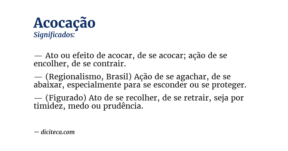 Significado de acocação